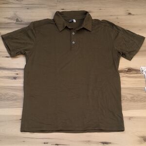 Pristine Ibex Men's Olive Green Polo Shirt 100% Merino Wool XL